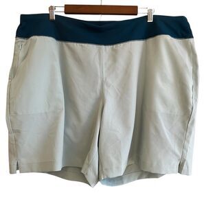 Lands End Womens Activewear Shorts Size 2X Lined Elastic Waist Pockets Swim